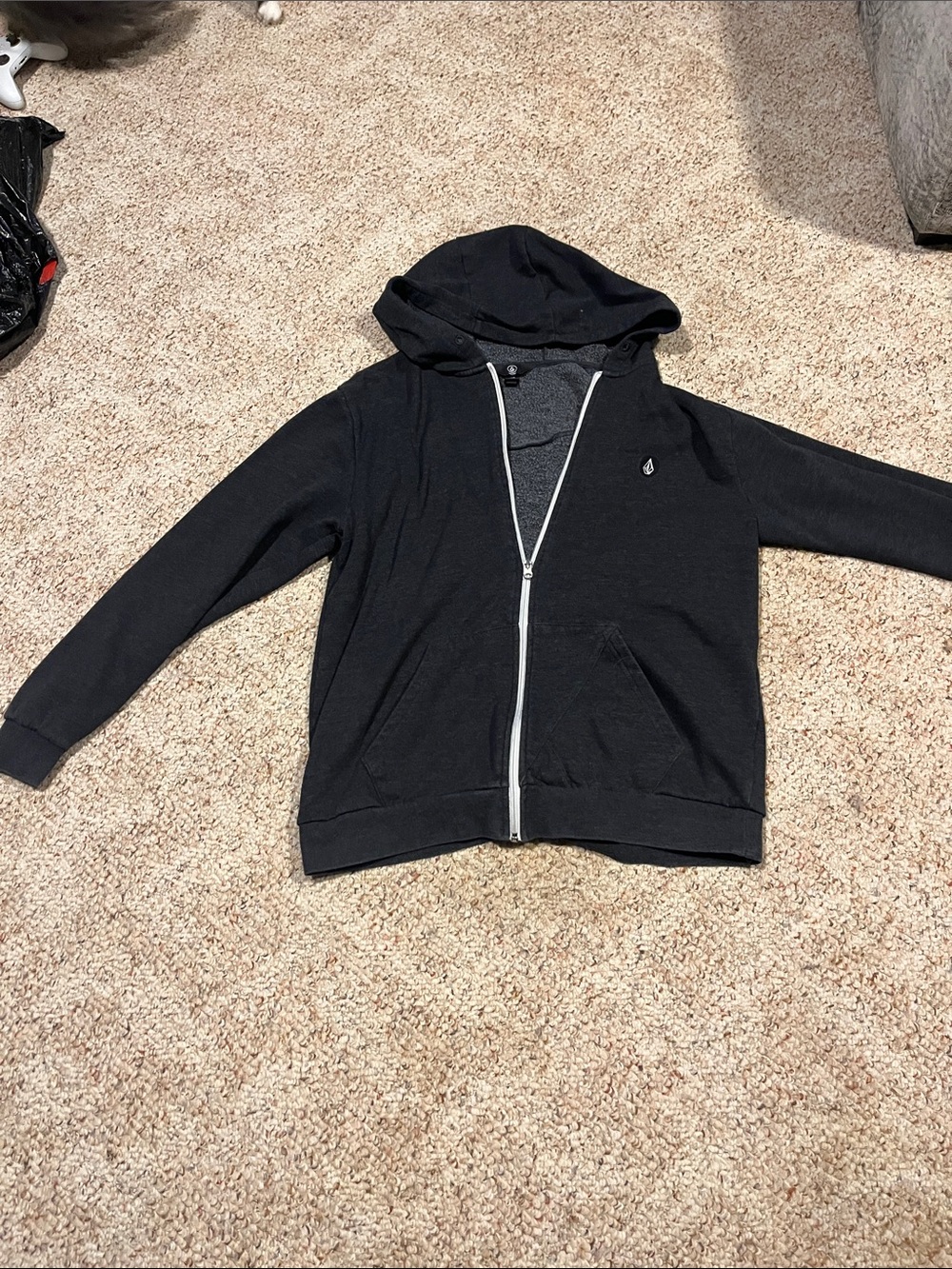 Volcom Black Full-Zip Hooded Jacket for Kids